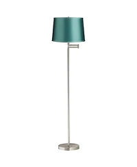 360 Lighting Druckman Modern Tall Standing Floor Lamp Adjustable Swing Arm Metal Brushed Nickel Finish