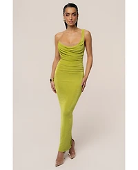 Jluxlabel Women's Slinky Krishna One Shoulder Maxi Dress