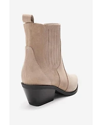 Forever & Always Shoes Women's Julieta Leather Block Heel Western Boot