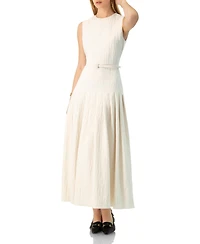 Ivonne Women's Sleeveless Long Dress with Wide Skirt Pleats