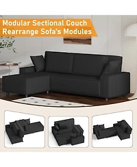 gaomon 96" Oversized Corduroy Sectional Sofa, L-Shaped Couch with Chaise for Living Room