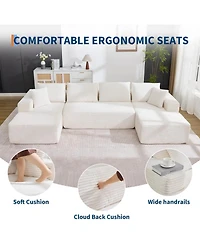 gaomon 130" U-Shaped Modular Sectional Sofa