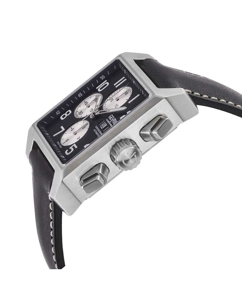 Gevril Men's Herald Square Swiss Automatic Leather Strap Watch