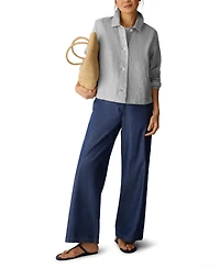Eileen Fisher Women's Striped Collared Jacket