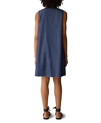 Eileen Fisher Women's Sleeveless Mandarin Band Collar Dress