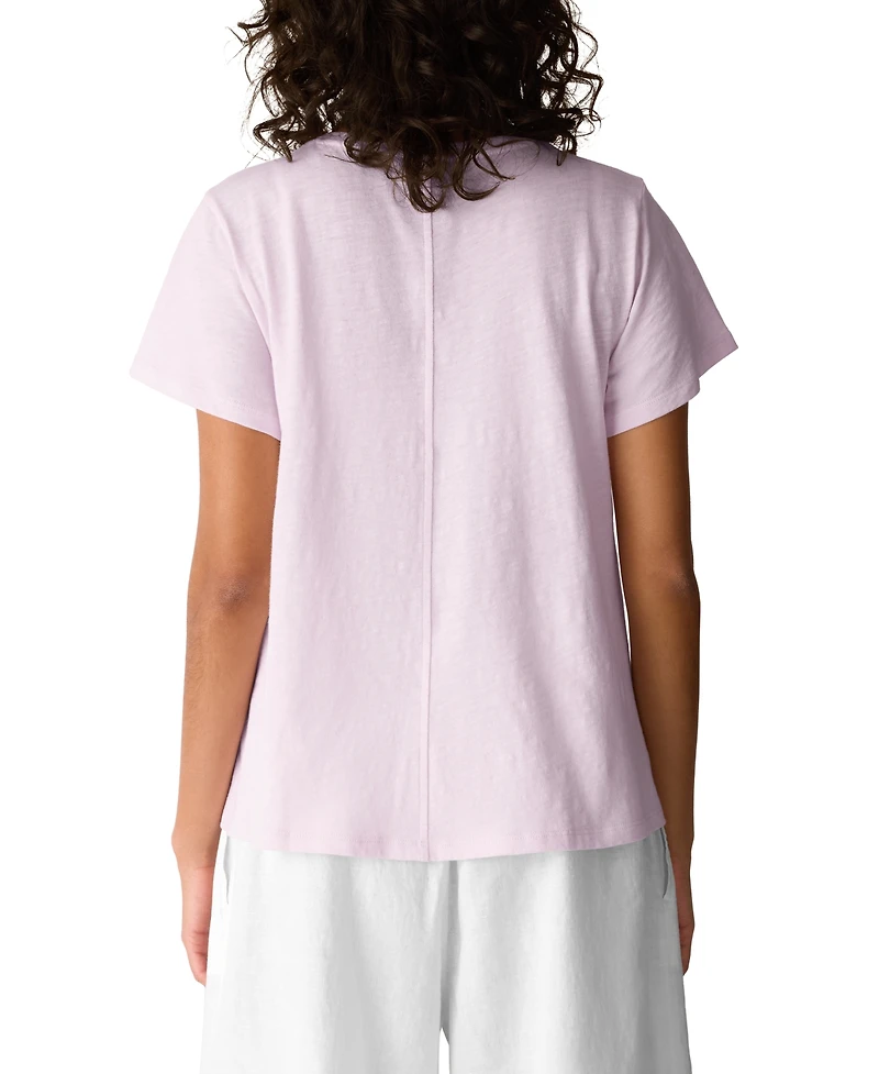 Eileen Fisher Women's Cotton Cap-Sleeve Crewneck Tee