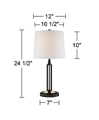 Franklin Iron Works Javier 24 1/2" High Mid Century Modern Table Lamps Set of 2 with Usb Port
