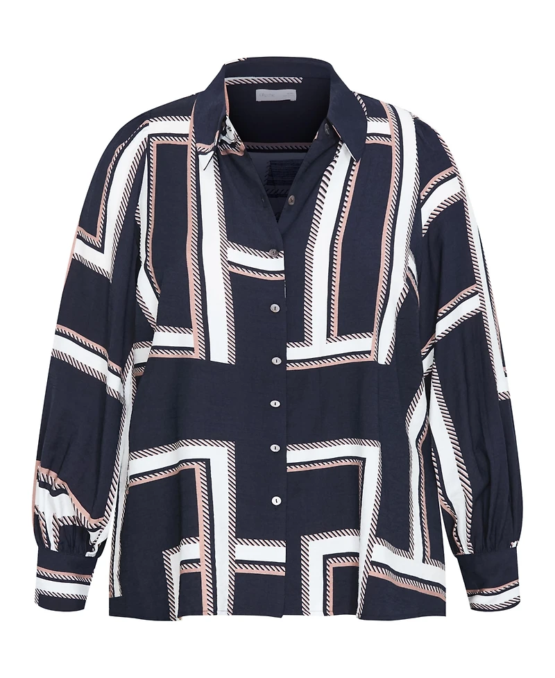 City Chic Plus Hallie Print Shirt