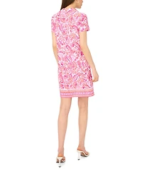 Msk Petite Printed Zip-Front Dress