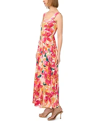 Msk Petite Square Neck Challis Maxi Dress