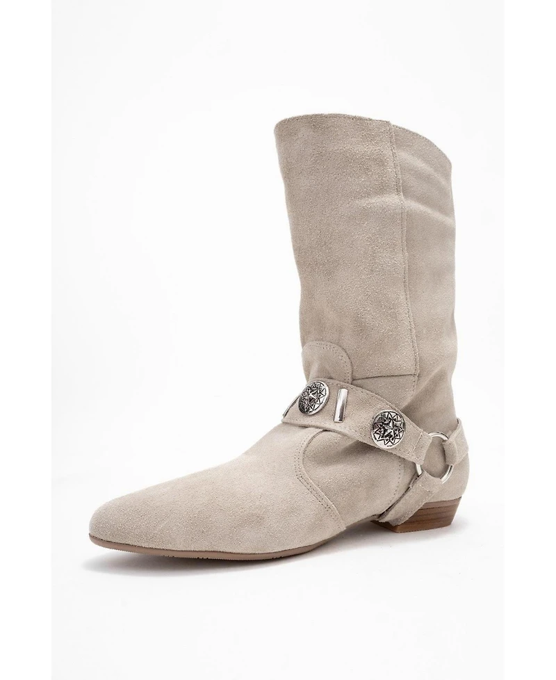 Forever & Always Shoes Women's Selora Leather Buckle Western Boot