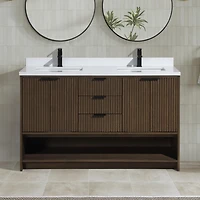 Ari Bath Diego 55" Bathroom Vanity Walnut