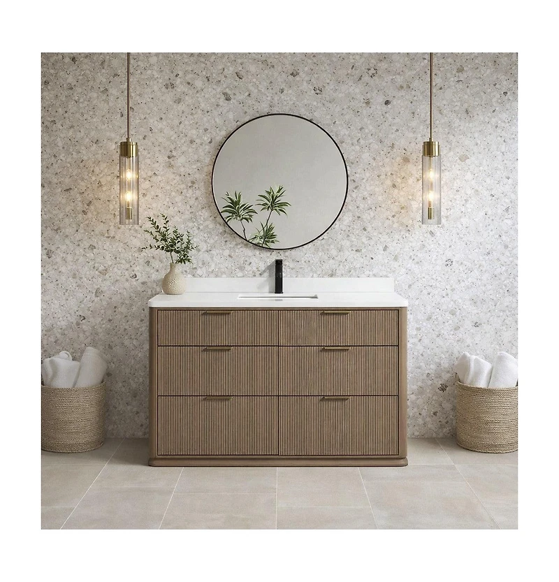 Ari Bath Aria 48" Bathroom Vanity Smoked Oak