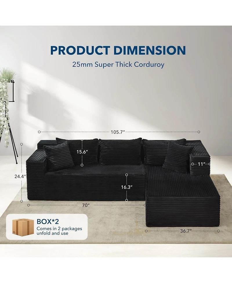 gaomon 106" Modular Sectional Sofa with Chaise