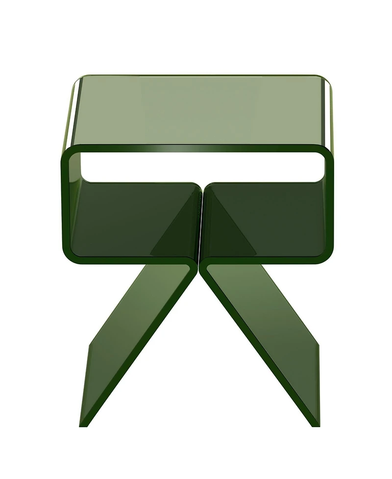 Gouun Acrylic Nightstand Side Table with Storage Shelf for Bedroom