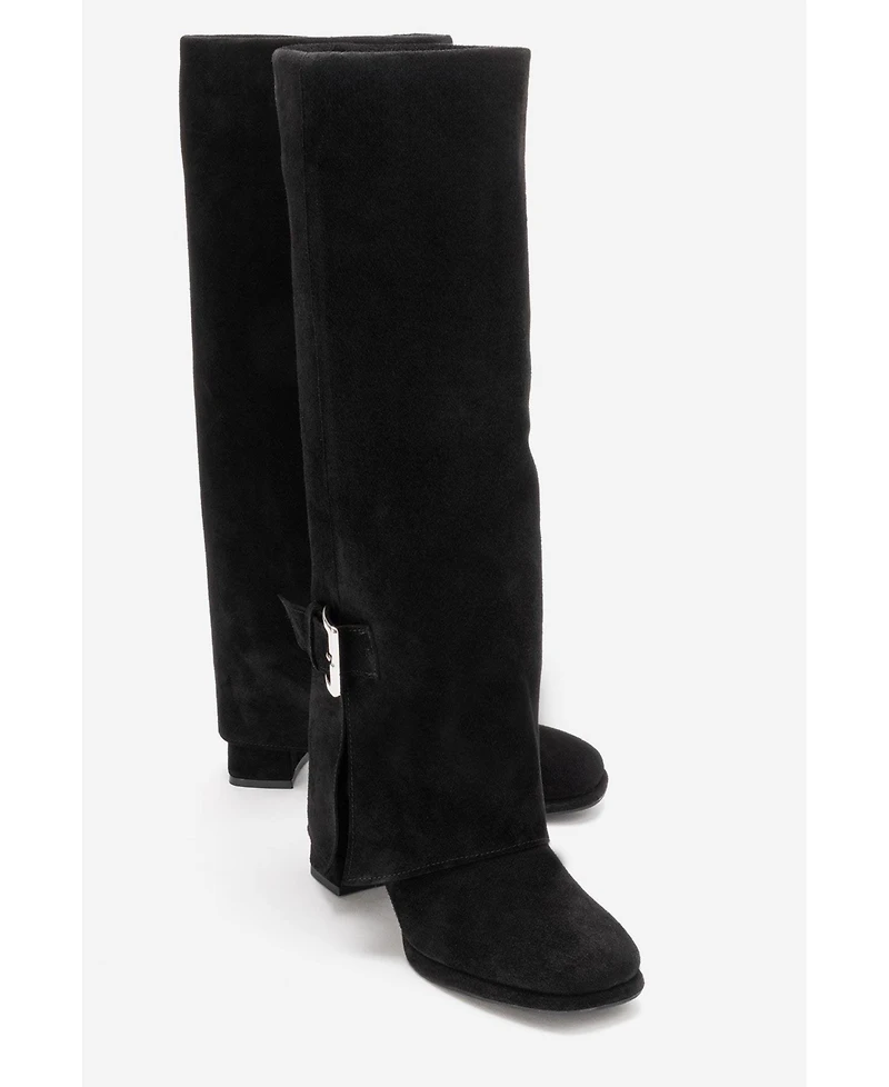 Forever & Always Shoes Women's Lojo Leather Block Heel Boot