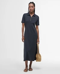 Barbour Women's Celeste Rib Collared Neck Midi Polo Dress