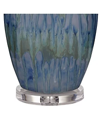 Possini Euro Design Annette 38" Tall Large Modern End Table Lamps Set of 2 Drip Finish Ceramic Living Room (Colors May Vary)