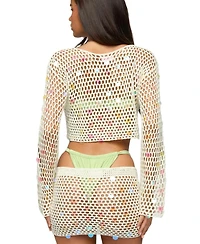 Edikted Women's Kirah Sequin Crochet Top