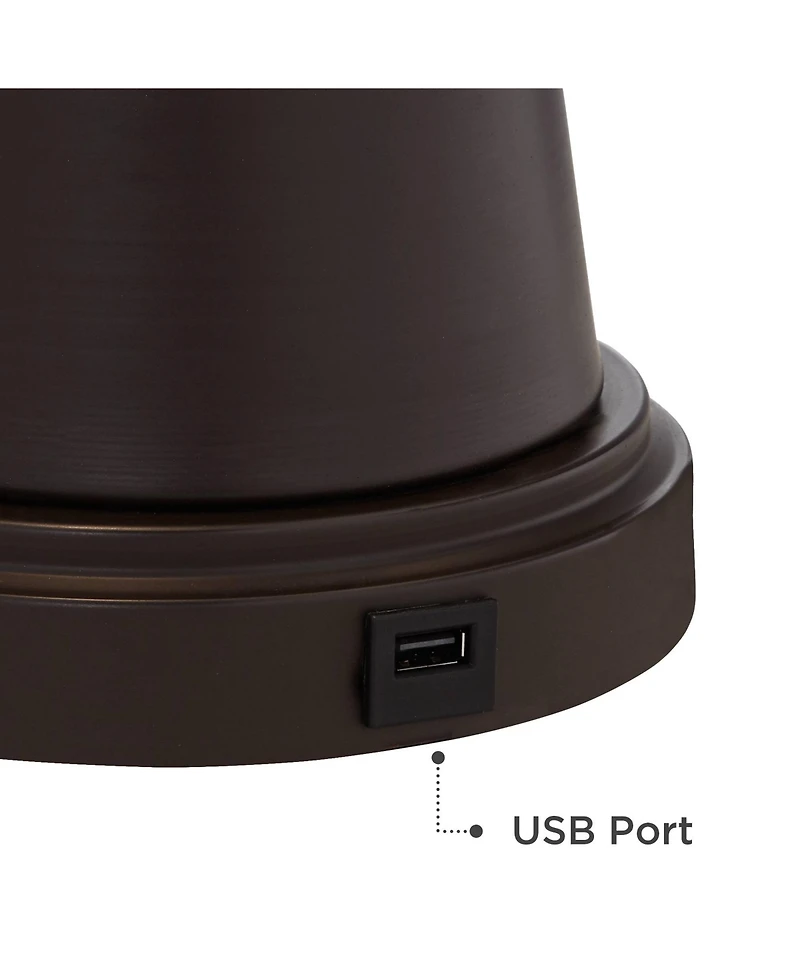 Franklin Iron Works Craig Rustic Farmhouse Table Lamps Set of 2 with Round Risers 24 1/2"