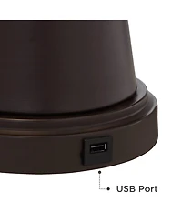 Franklin Iron Works Craig Rustic Farmhouse Table Lamps Set of 2 with Round Risers 24 1/2"