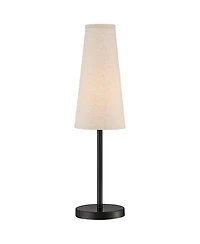 360 Lighting Modern Table Lamp 26" High Espresso Metal Linen Cone Shade for Bedroom Living Room Home Bedside Nightstand Office