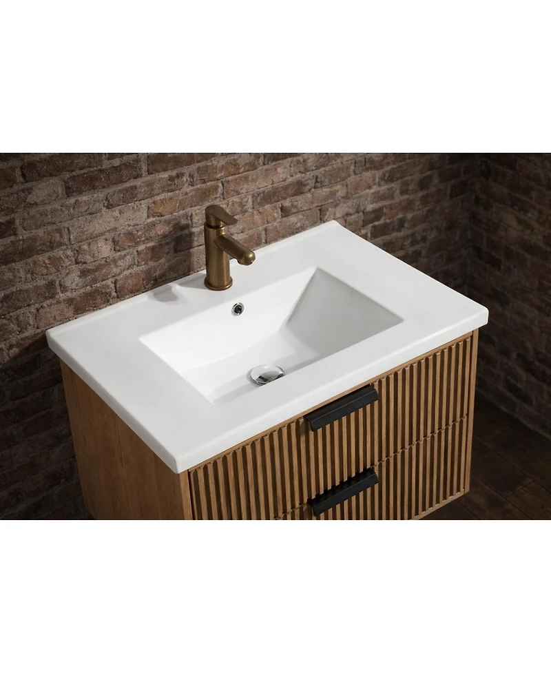 Ari Bath Diego 30" Floating Bathroom Vanity Weathered Fir