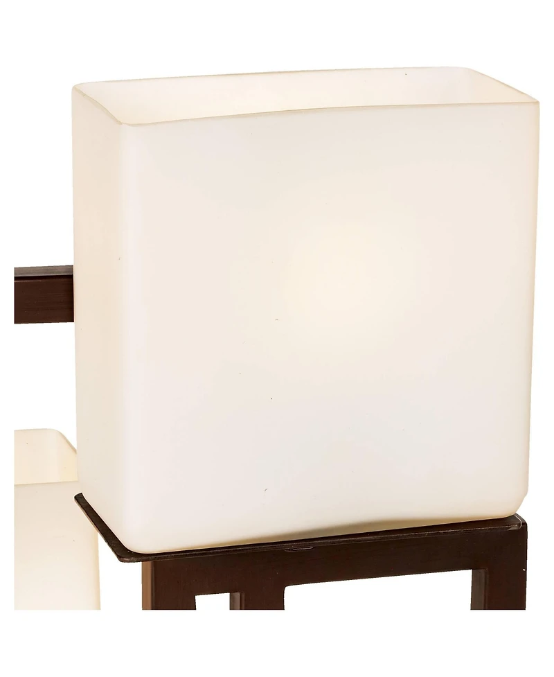 Possini Euro Design Lighting Modern Table Lamp 24" High Roman Bronze with Dimmer Metal Glass Shade for Bedroom Living Room Bedside Nightstand Office