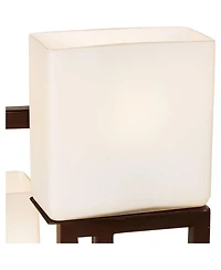 Possini Euro Design Lighting Modern Table Lamp 24" High Roman Bronze with Dimmer Metal Glass Shade for Bedroom Living Room Bedside Nightstand Office