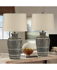John Timberland Miguel 32" Tall Jar Large Southwest Rustic End Table Lamps Set of 2