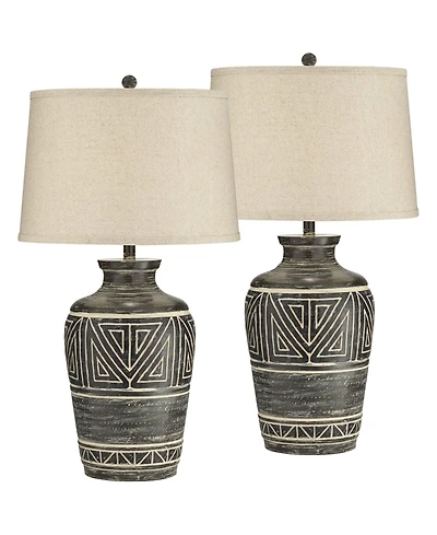 John Timberland Miguel 32" Tall Jar Large Southwest Rustic End Table Lamps Set of 2