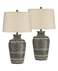 John Timberland Miguel 32" Tall Jar Large Southwest Rustic End Table Lamps Set of 2
