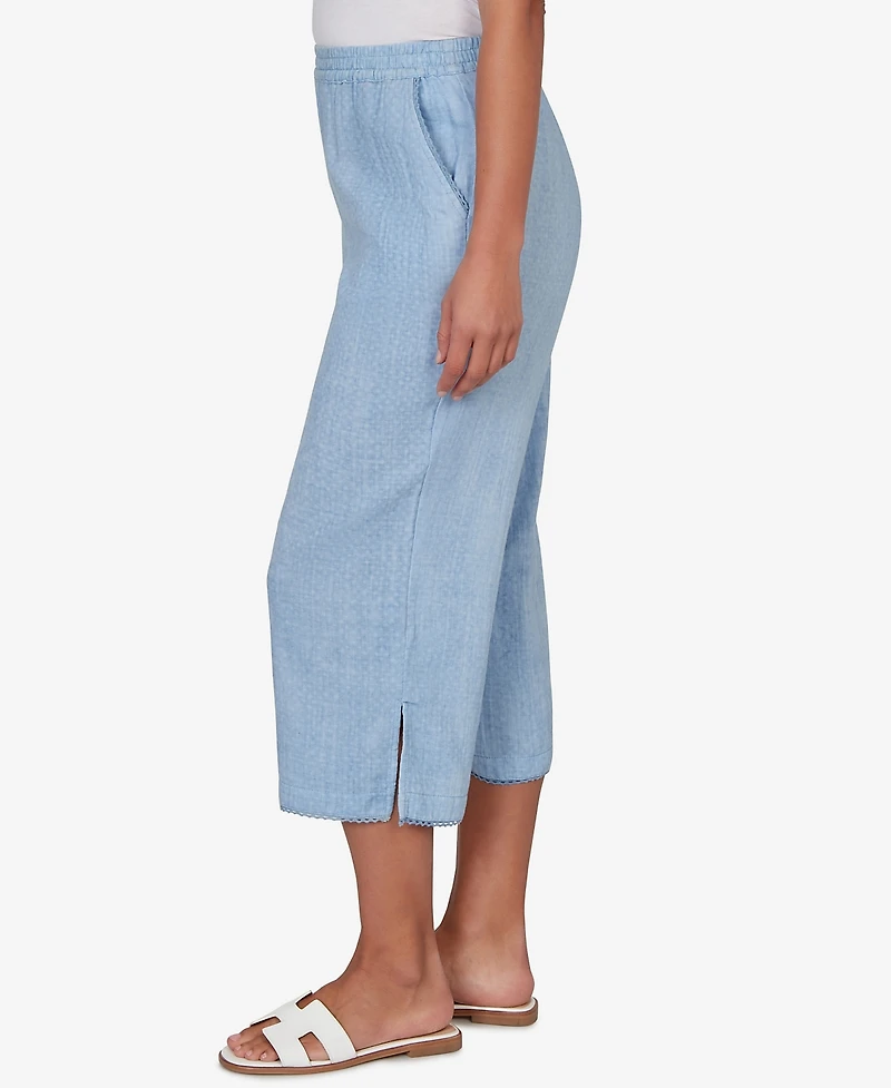 Ruby Rd. Petite Snow Washed Gauze Pull-On Capri Pants