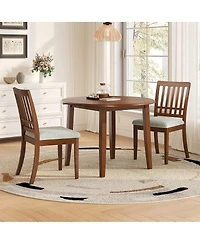 Maison Boucle 3-Piece Folding Round Dining Table Set, 2-Chair Kitchen Nook Set