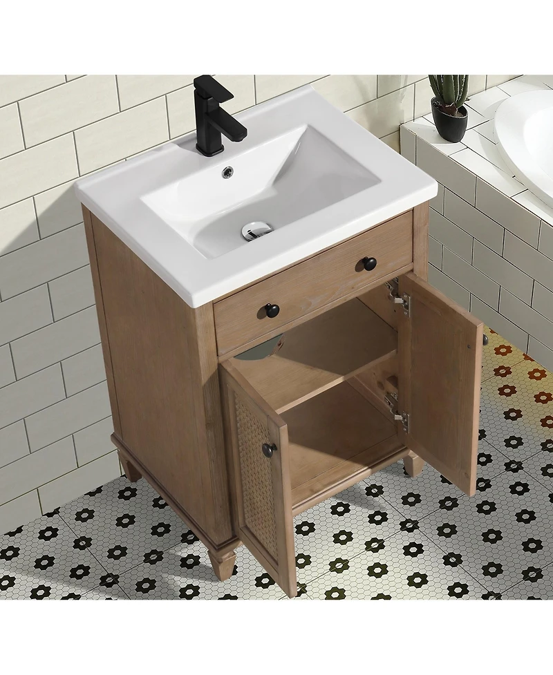 Ari Bath Annie 24" Bathroom Vanity Weathered Fir