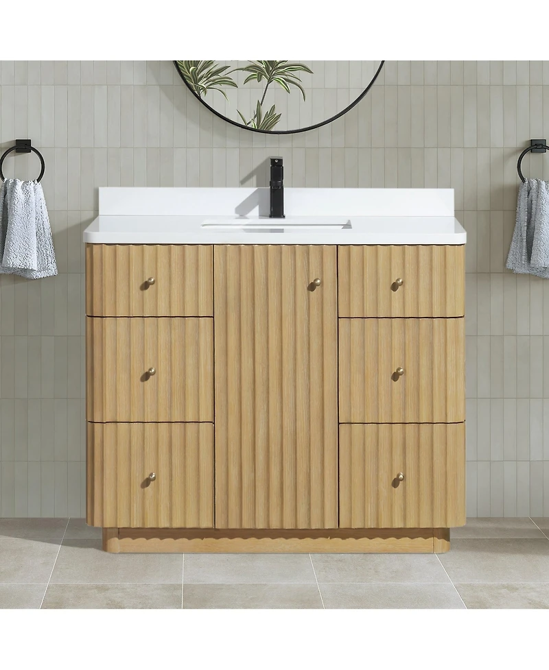 Ari Bath La Jolla 42" Bathroom Vanity Washed Oak