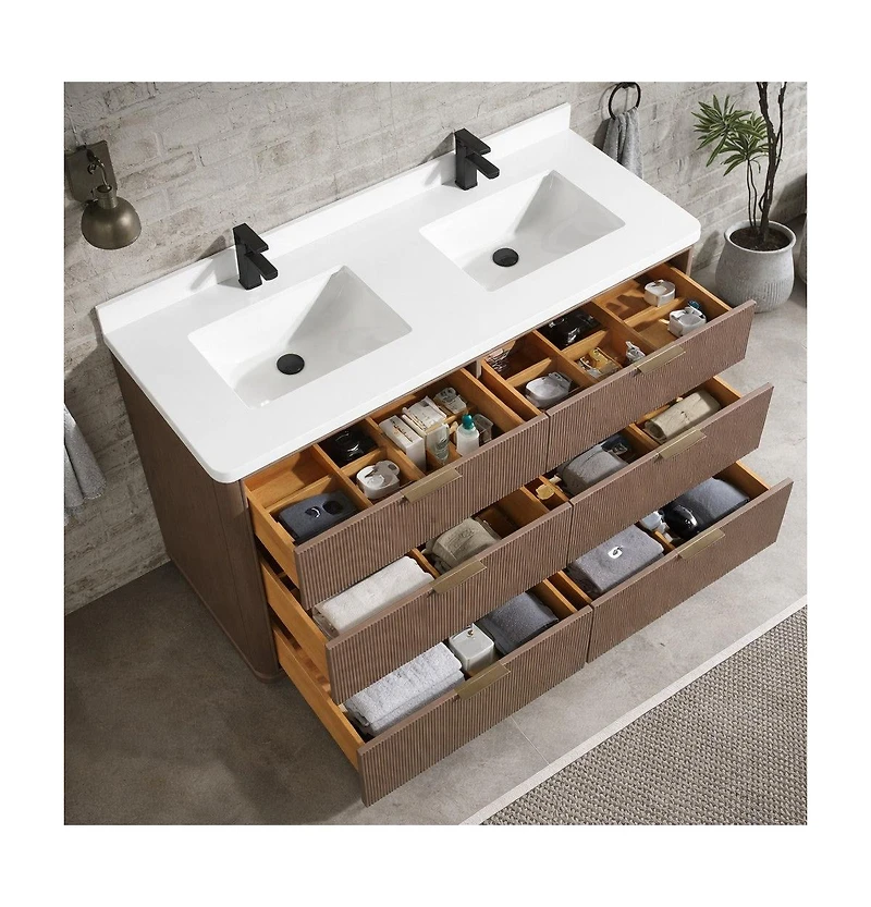 Ari Bath Aria 55" Bathroom Vanity Smoked Oak