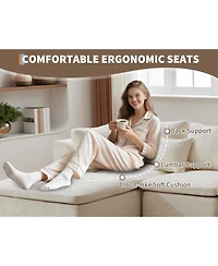 gaomon 110" Cloud Sectional Sofa, L-Shaped Boneless Couch with Ottoman, 3-Seat Modular Sofa