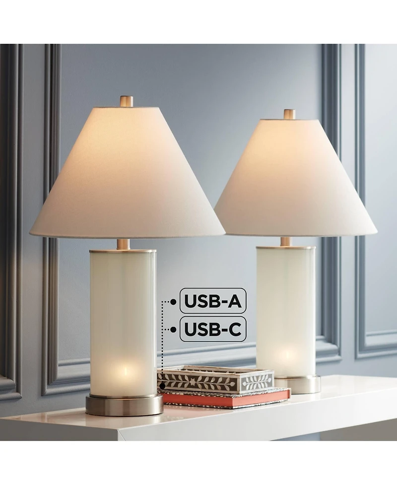 360 Lighting Randi 24" High Small Modern Coastal Table Lamps Set of 2