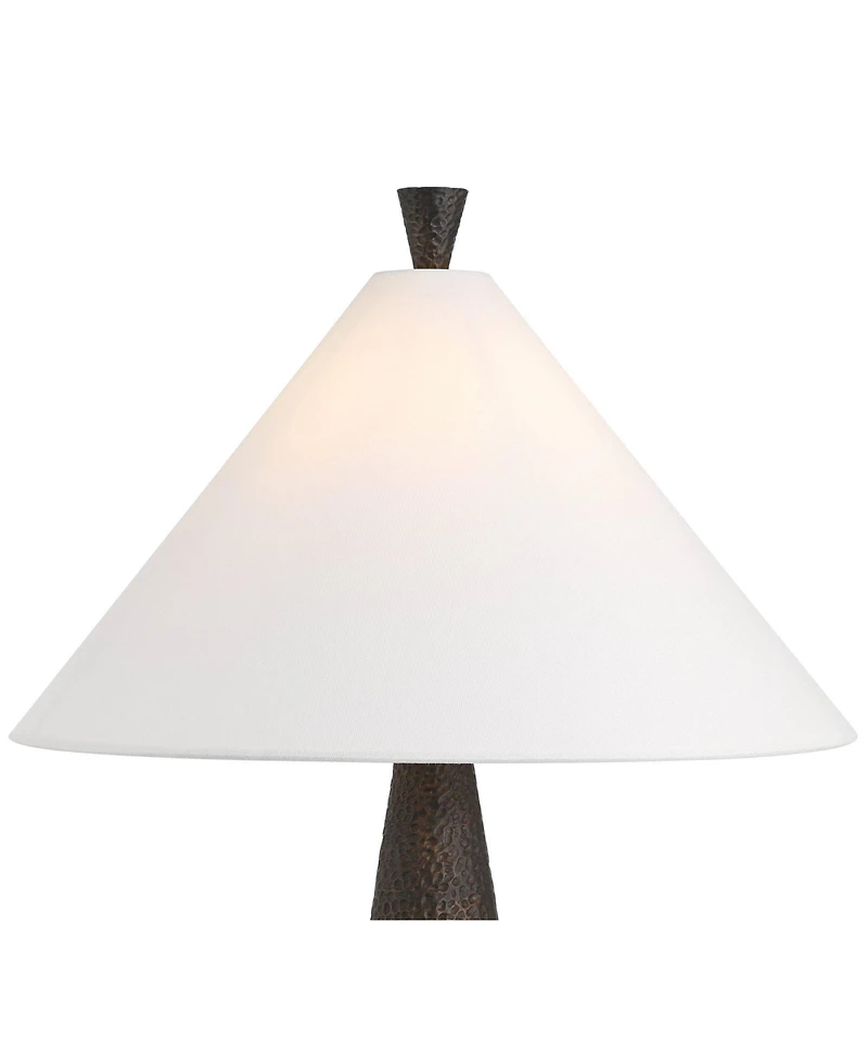 Possini Euro Design June 27" Tall Cone Modern Scandinavian 3-Way Table Lamp Finish Metal Single Shade Living Room Bedroom