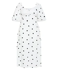 City Chic Women's Plus size Nala Spot Print Twist Front Dress