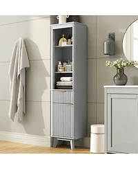 Busdays Tall Storage Cabinet, Adjustable Shelves with One Drawer and Door, Versatile for Bathroom