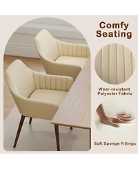 Gouun Set of 2 Upholstered Accent Dining Chairs with Padded Seat and Armrests