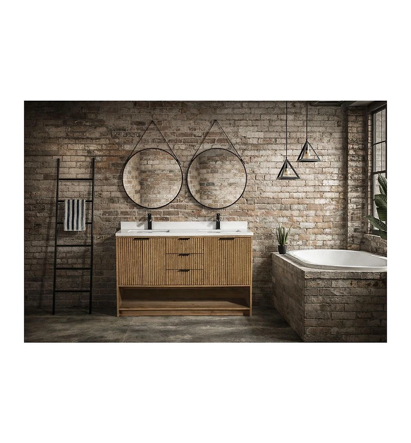 Ari Bath Diego 55" Bathroom Vanity Weathered Fir