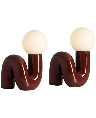 360 Lighting Fondant 11 1/2" Mid Century Modern Accent Table Lamps Set of 2