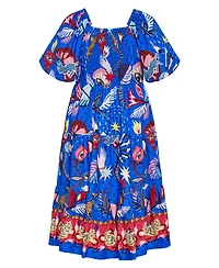 City Chic Women's Simona Print Puff Sleeve Dress