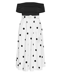City Chic Women's Anita Off Shoulder Spot Print Dress