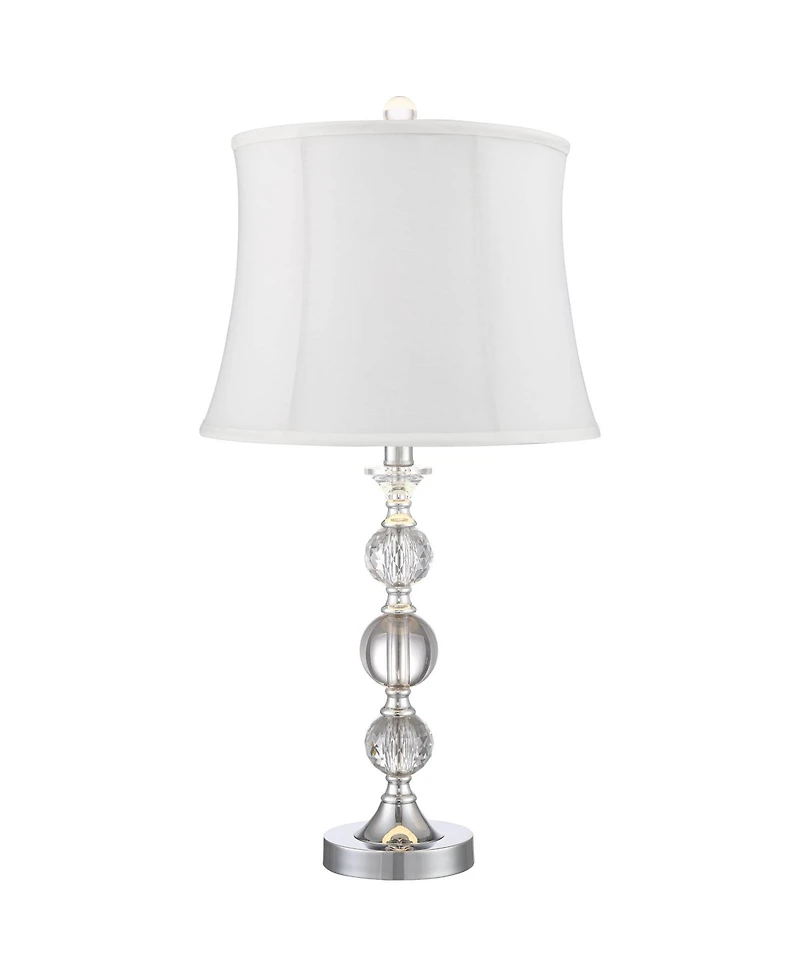 360 Lighting Solange 25" High Modern Luxe Table Lamps Set of 2 Finish Metal Stacked Crystal Living Room Bedroom