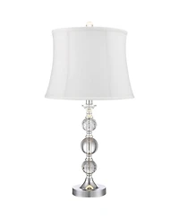 360 Lighting Solange 25" High Modern Luxe Table Lamps Set of 2 Finish Metal Stacked Crystal Living Room Bedroom