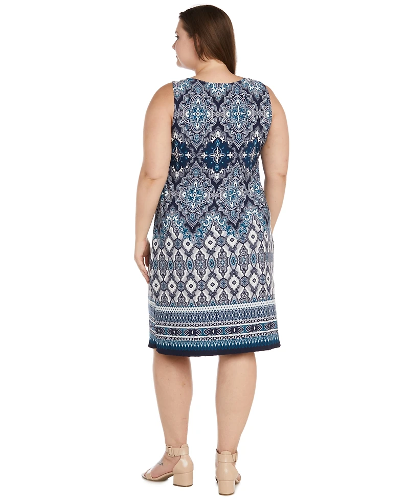 R & M Richards Plus Printed Jacket Dress